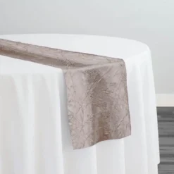 Crush Satin (Bichon) Table Runner in Taupe 17