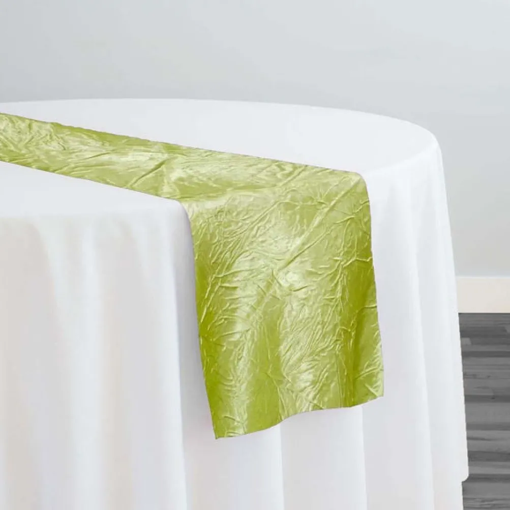 Crush Satin (Bichon) Table Runner in Lime 37