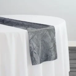 Crush Satin (Bichon) Table Runner in Gray 665