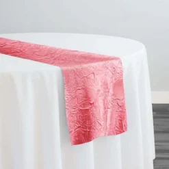 Crush Satin (Bichon) Table Runner in Coral 201