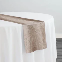 Crush Satin (Bichon) Table Runner in Khaki 021