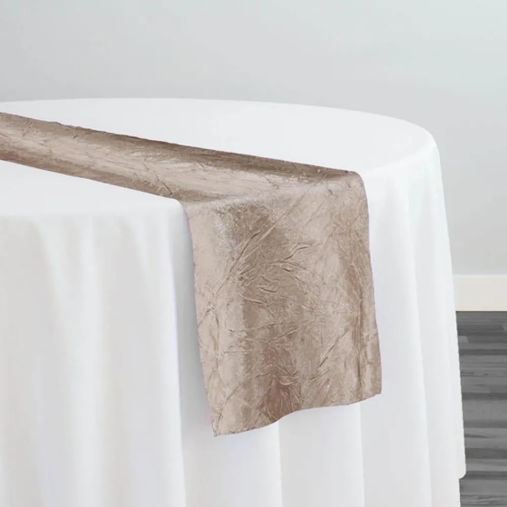 Crush Satin (Bichon) Table Runner in Khaki 021
