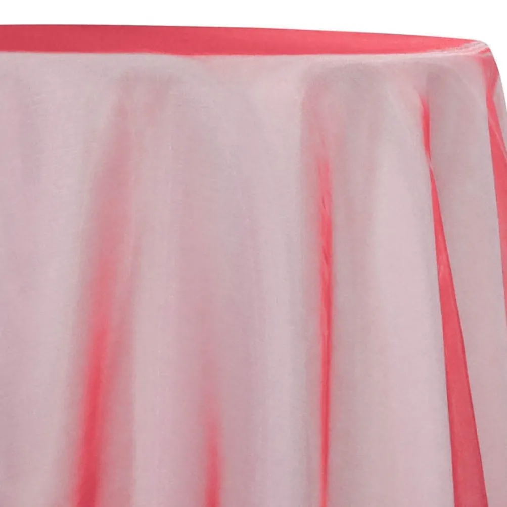 Crystal Organza Table Linen in Coral D 551