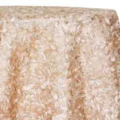 Curly Satin Table Linen In Champagne
