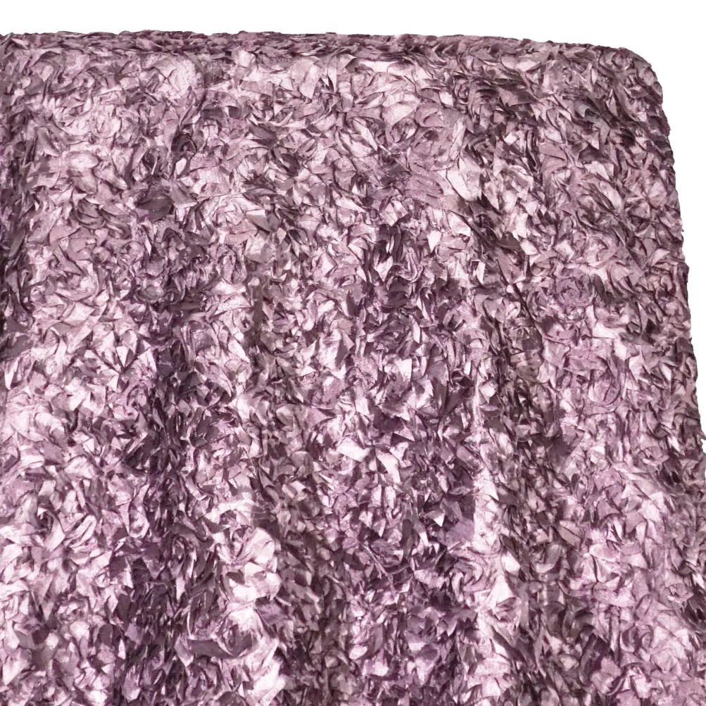 Curly Satin Table Linen In Mauve