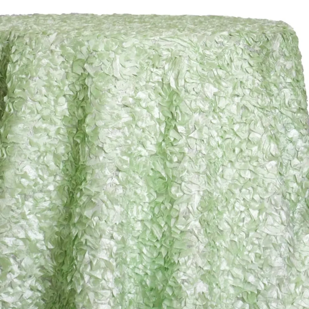 Curly Satin Table Linen In Mint