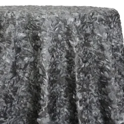 Curly Satin Table Linen In Silver