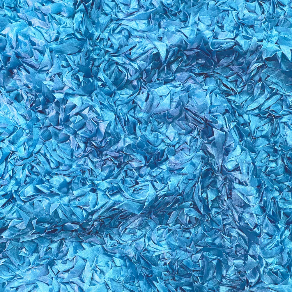 Curly Satin Table Linen In Turquoise