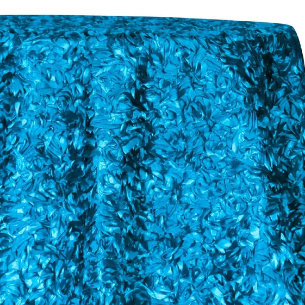 Curly Satin Table Linen In Turquoise