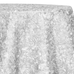 Curly Satin Table Linen In White
