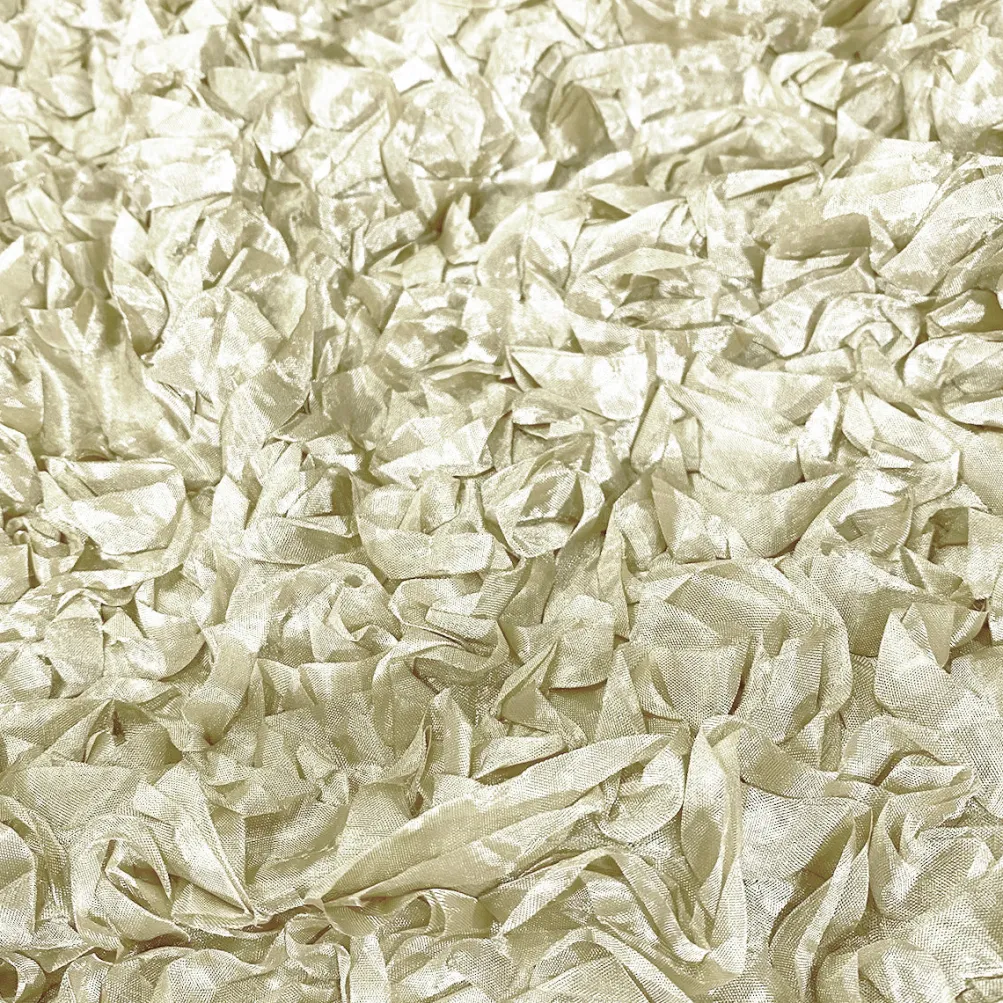 Curly Satin Table Runner in Ivory