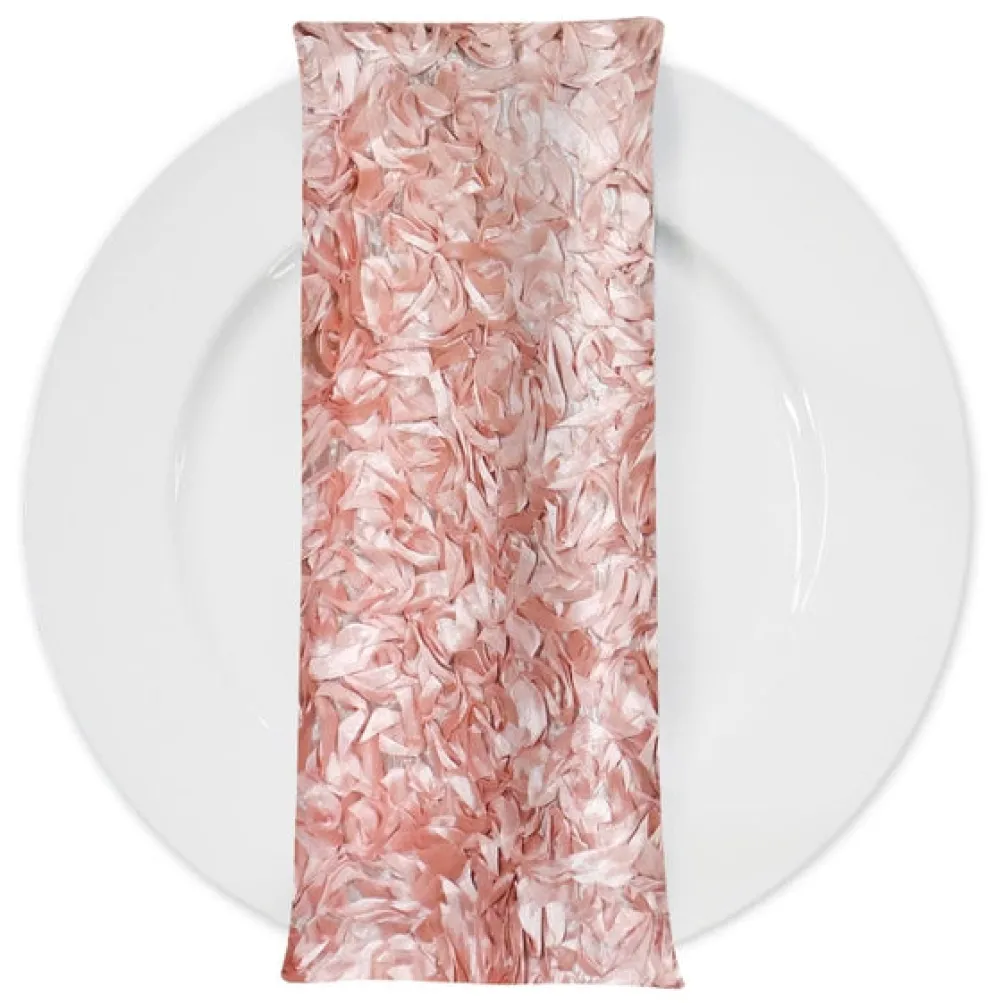 Curly Satin (w/ Poly Lining) Table Napkin in Dusty Rose