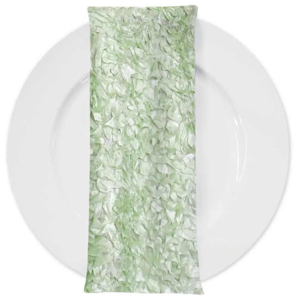 Curly Satin (w/ Poly Lining) Table Napkin in Mint
