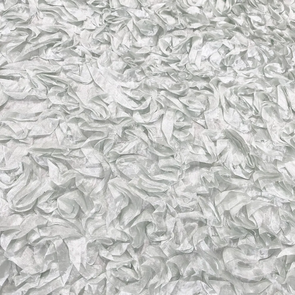 Curly Satin (w/ Poly Lining) Table Napkin in White
