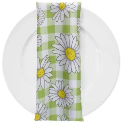 Daisy Checker (Poly Print) Table Napkin