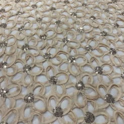 Daisy Sequins Table Linen in Champagne