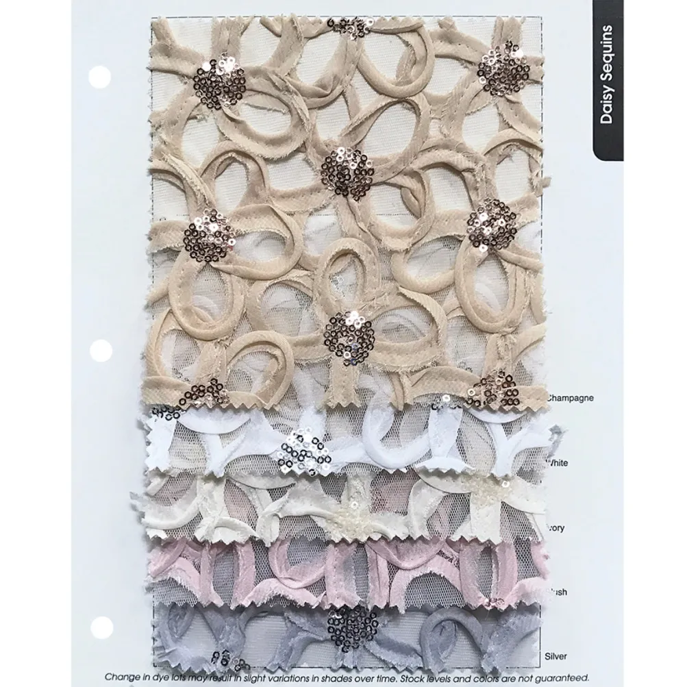 Daisy Sequins Table Linen in Silver