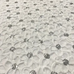 Daisy Sequins Table Runner in White