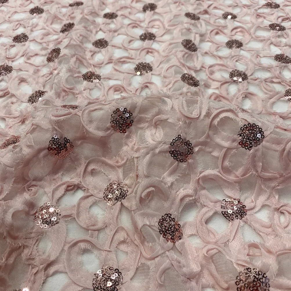 Daisy Sequins Table Runner in Blush