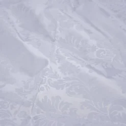 Damask Flocking Taffeta Table Runner in White on White