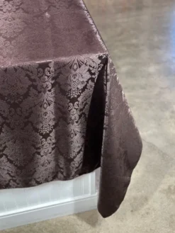Damask Poly Table Linen in Brown 1266
