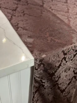 Damask Poly Table Linen in Brown 1266