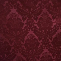 Damask Poly Table Linen in Burgundy