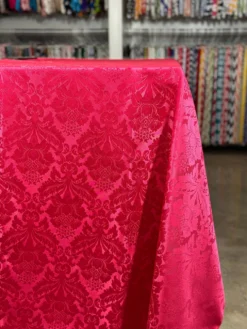 Damask Poly Table Linen in Fuchsia 1225