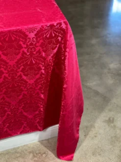 Damask Poly Table Linen in Fuchsia 1225