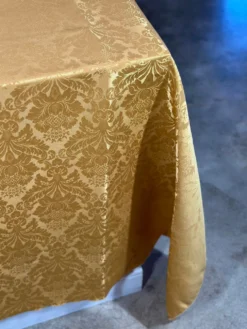 Damask Poly Table Linen in Gold 1326