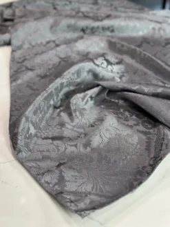 Damask Poly Table Linen in Gray 7312