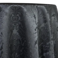Damask Poly Table Linen in Gray 7312
