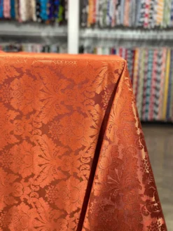 Damask Poly Table Linen in Rust 1351