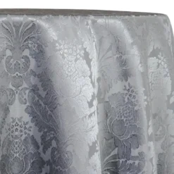 Damask Poly Table Linen in Silver 1310