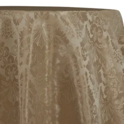Damask Poly Table Linen in Taupe D 1410
