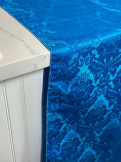 Damask Poly Table Linen in Turquoise 1140