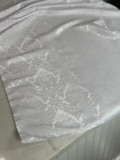 Damask Poly Table Linen in White