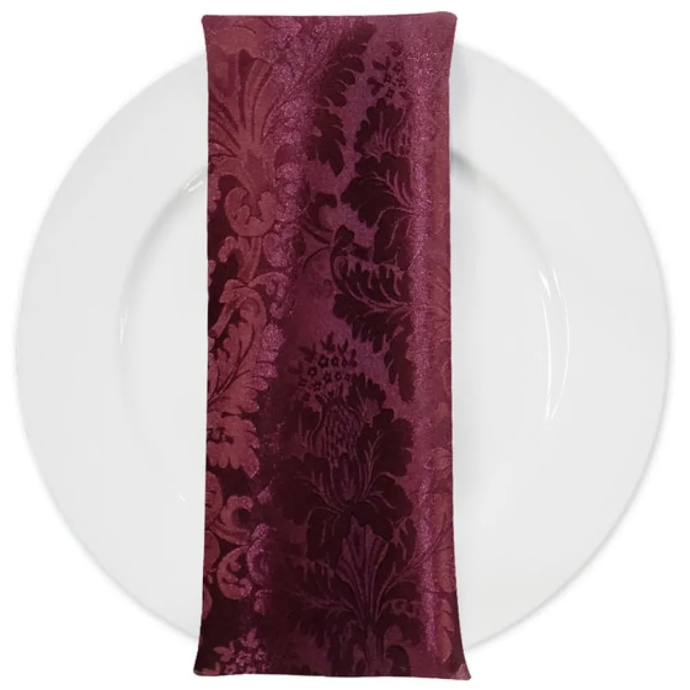 Damask Poly Table Napkin in Burgundy