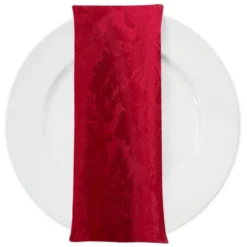 Damask Poly Table Napkin in Red