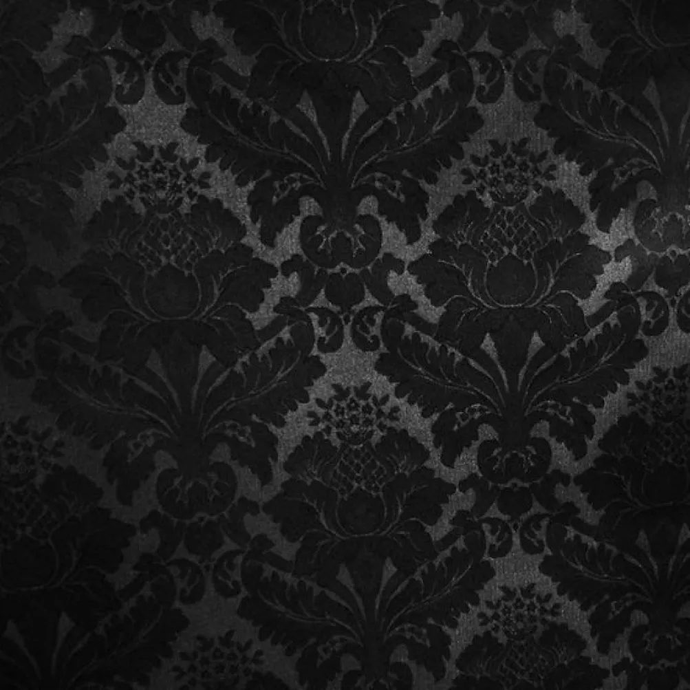 Damask Poly Table Runner in Black