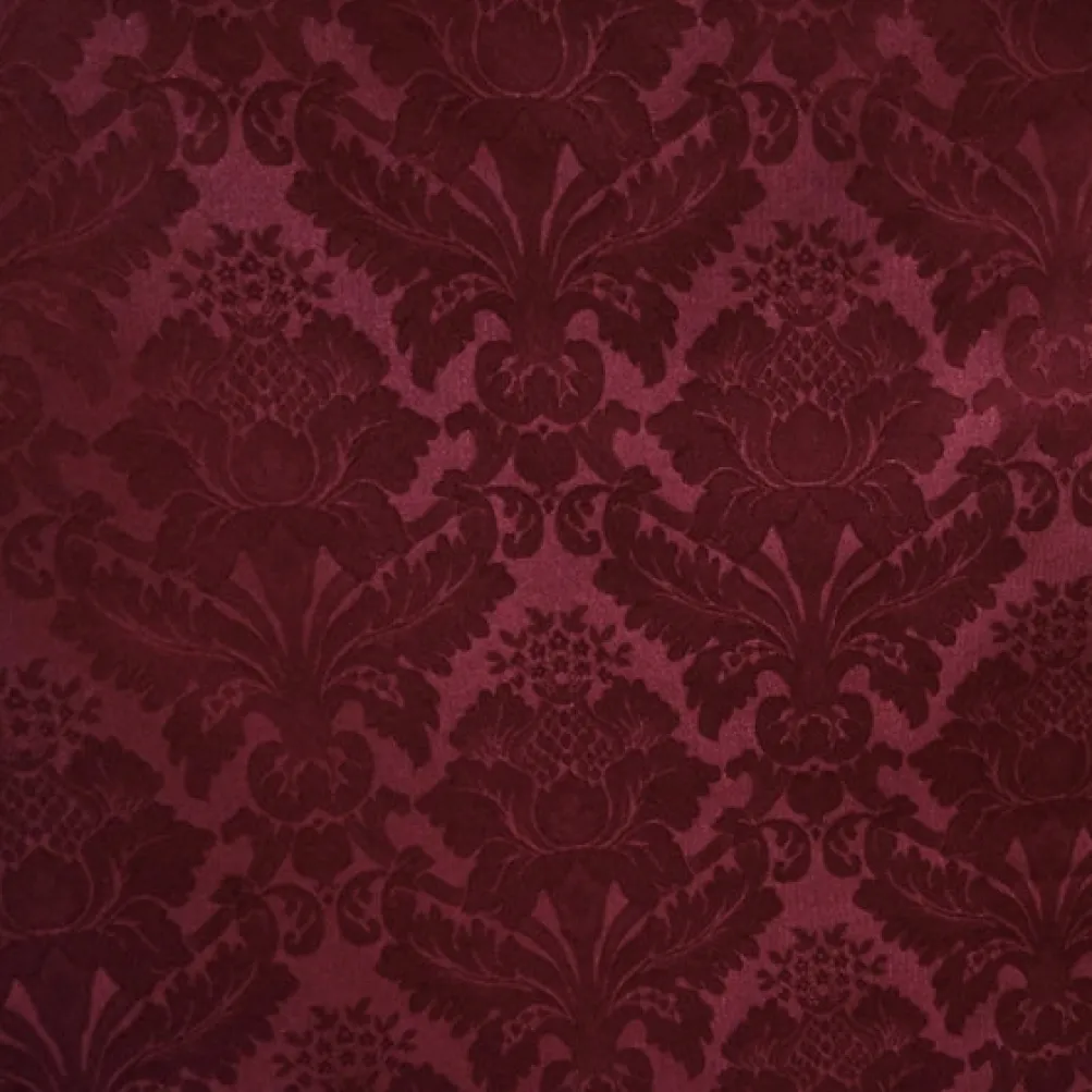 Damask Poly Table Runner in Burgundy