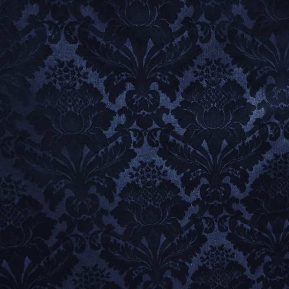 Damask Poly Table Runner in Navy 1245