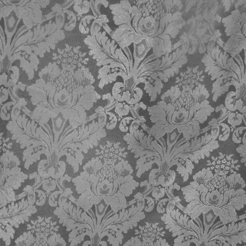 Damask Poly Table Runner in Silver 1310