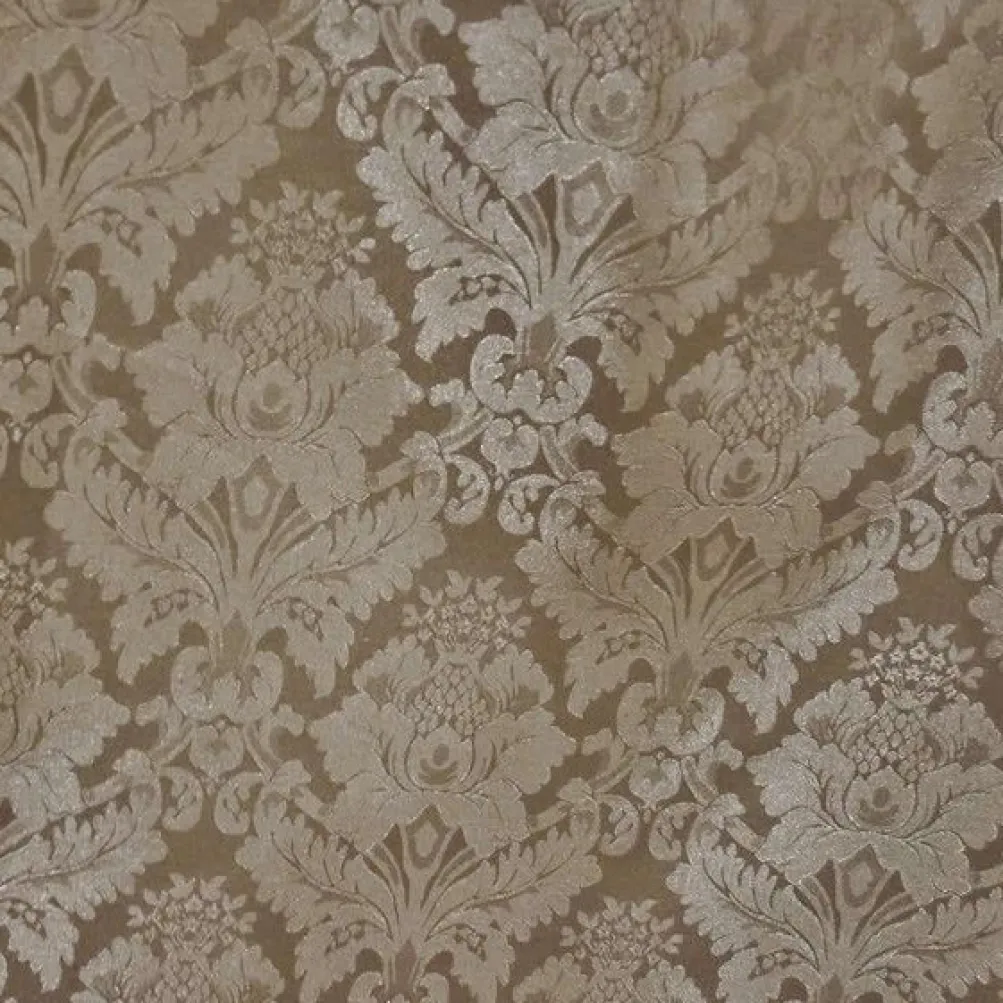 Damask Poly Table Runner in Taupe D 1410