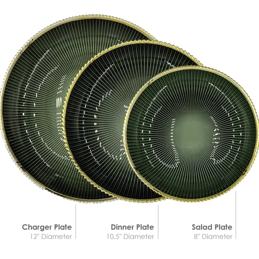Deco - Glass Dinnerware in Green (Item # 0405)