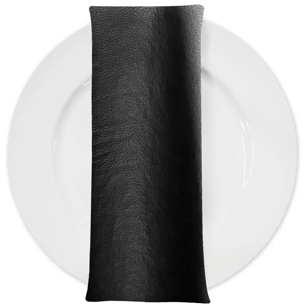 Deco Leather Table Napkin in Black