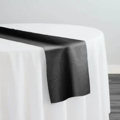 Deco Leather Table Runner in Black
