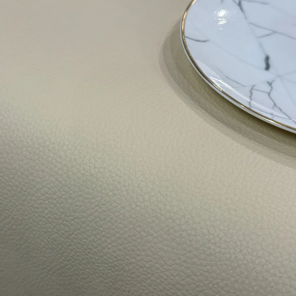 Deco Leather Table Runner in Cream