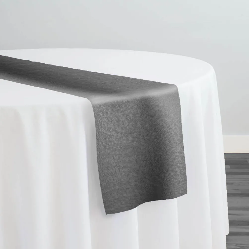 Deco Leather Table Runner in Grey