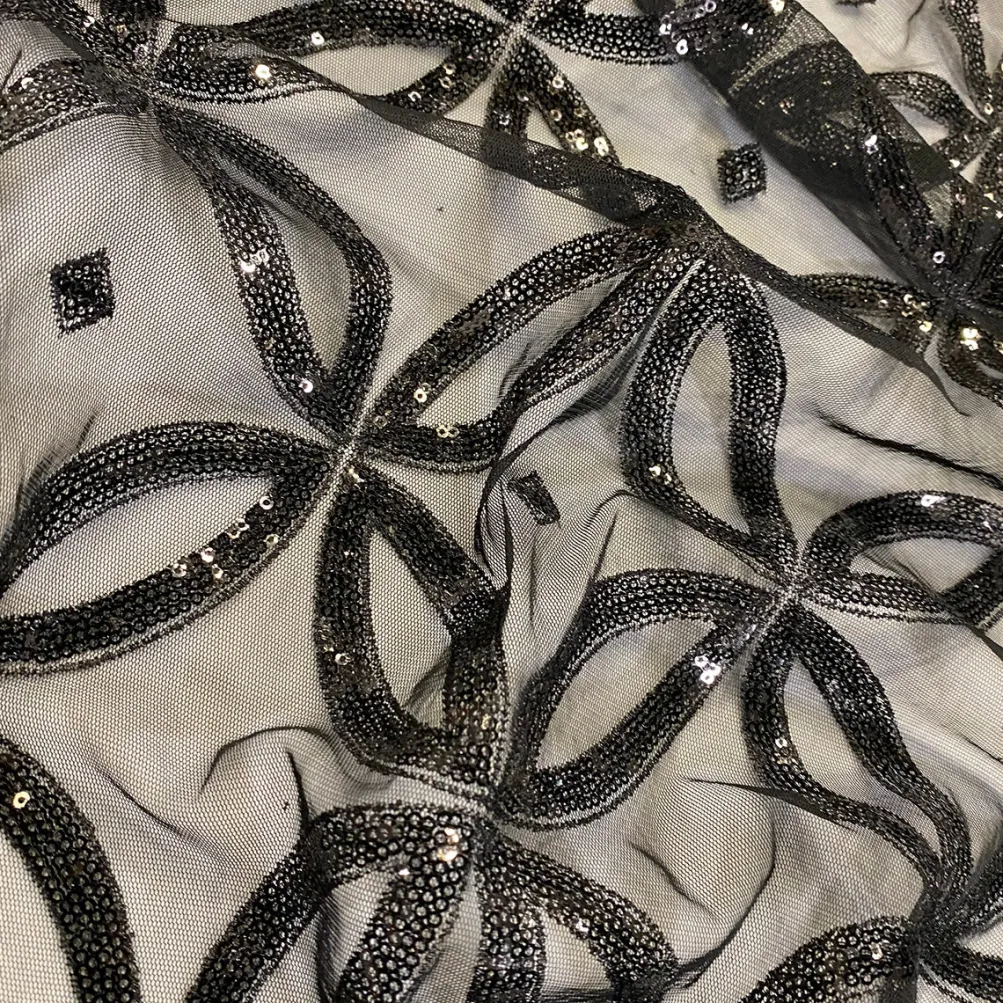 Delano Sequins Table Linen in Black